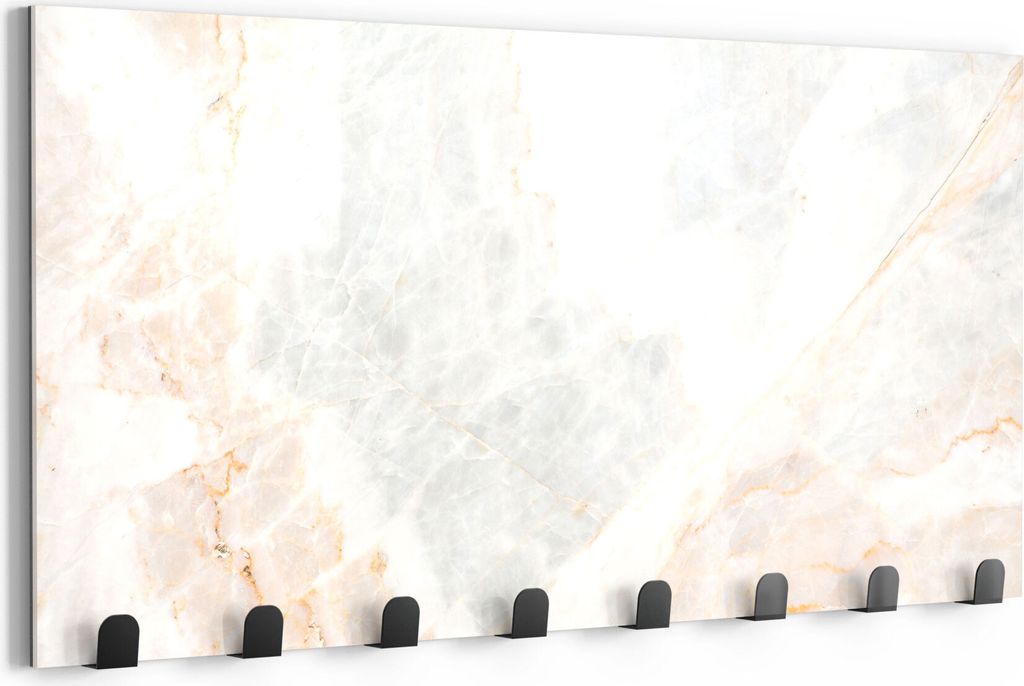 DEQORI Kleiderhaken Glas 60x30 cm 'Marmorsteinstruktur' Wand Garderobe beschreibbar