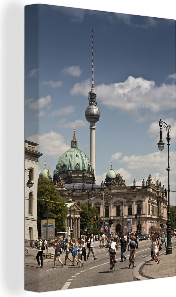 OneMillionCanvasses - Leinwandbilder - 90x140 cm, Blick auf die Stadt Berlin, Deutschland, Wandbilder Kunstdruck Wanddekoration - Foto auf Leinwa...