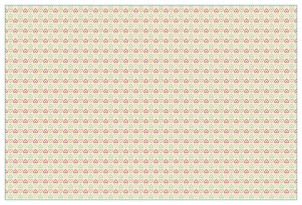 Wallario Küchenrückwand aus Glas, Größe: 90 x 60 cm, Motiv: Muster Herzen in rot, gelb und grün, symmetrisch angeordent | Spritzschutz | abwis...