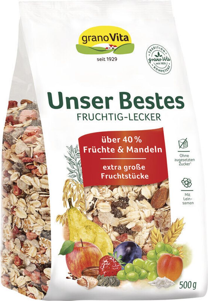 Granovita Unser Bestes Müsli 500g Produktbild 