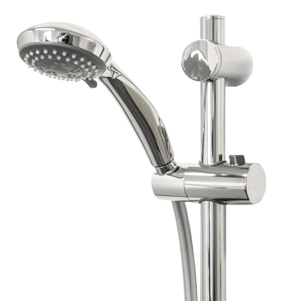 tecuro Brauseset Komfort-70 - mit 3 Funktionen Handbrause, Brauseschlauch 160 cm, Wandstange 70 cm