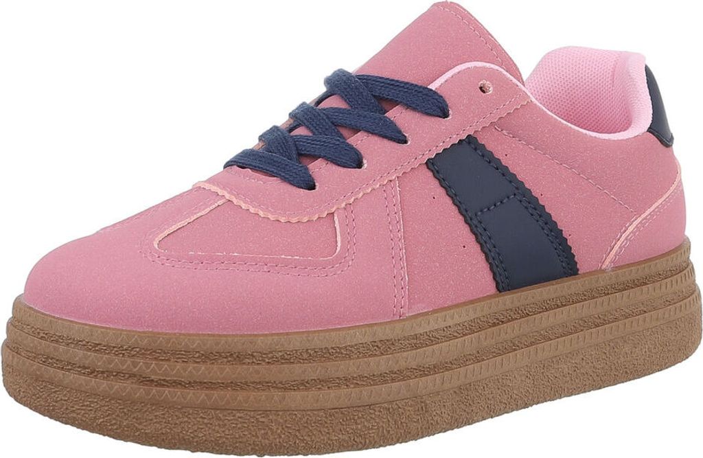 Ital-Design Damen Freizeitschuhe Wildlederoptik, Lederoptik Sneakers Low 88843413 Pink Gr. 36