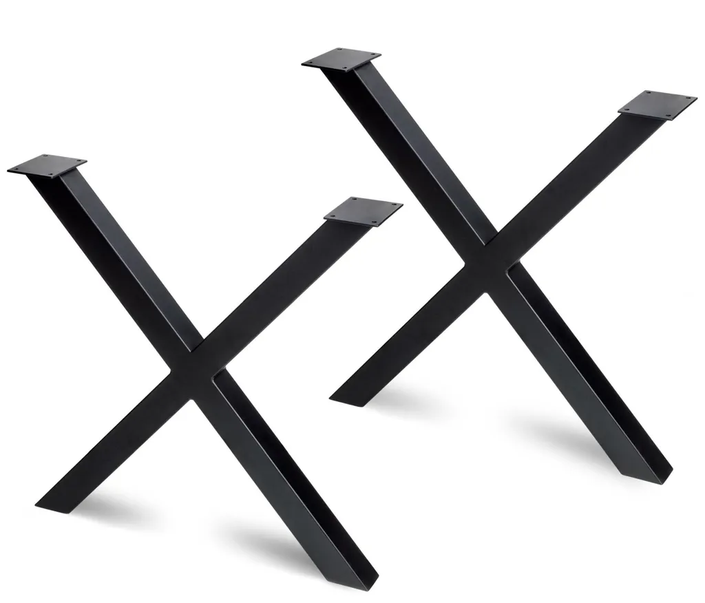 Pied de table Cross noir pour créer une table de cuisine industrielle
