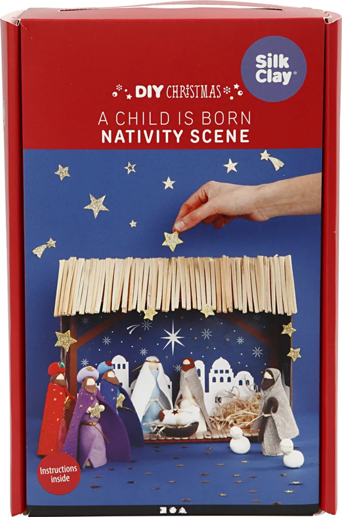 Crèche de Noël Facile à Monter : Kit de Bricolage Complet sans Colle