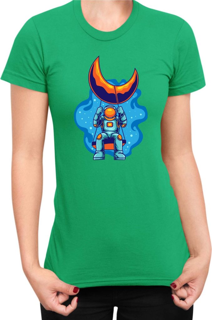 Damen T-Shirt Nasa Space Theme Nasa 004, Lady L / Grün