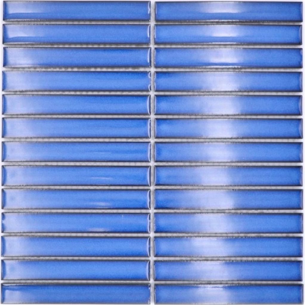 Mosaikfliese Keramik Mosaik Stäbchen blau gesprenkelt glänzend Küche Fliesenspiegel MOS24-CS46
