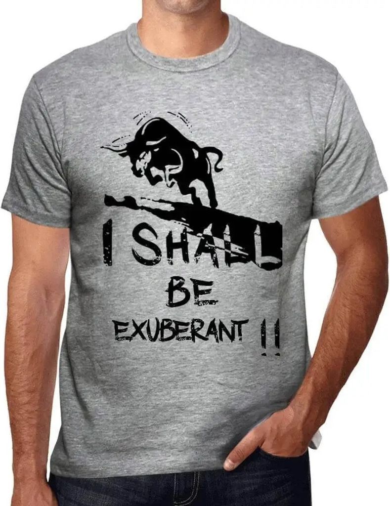 Herren Grafik T-Shirt Ich werde überschwänglich sein – I Shall Be Exuberant – Öko-Verantwortlich Vintage Jahrgang Kurzarm Lustige Druck Gebu...