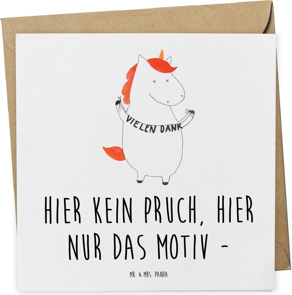 Mr. & Mrs. Panda Grußkarte Einhorn Dankeschön - Weiß - Geschenk, Vielen Dank, Glückwunschkarte, anlasskarte, Danke, Danksagung, Unicorn, faltka...