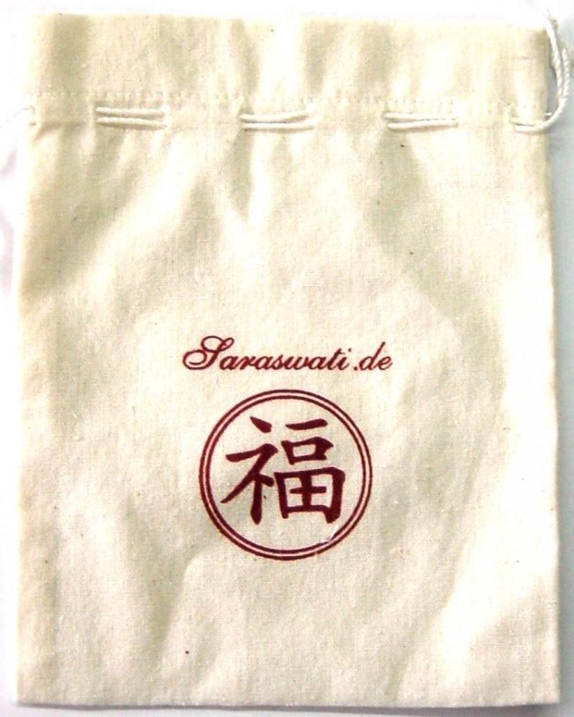 Baumwollsäckchen "Happiness" 3er Set natur 14x17cm