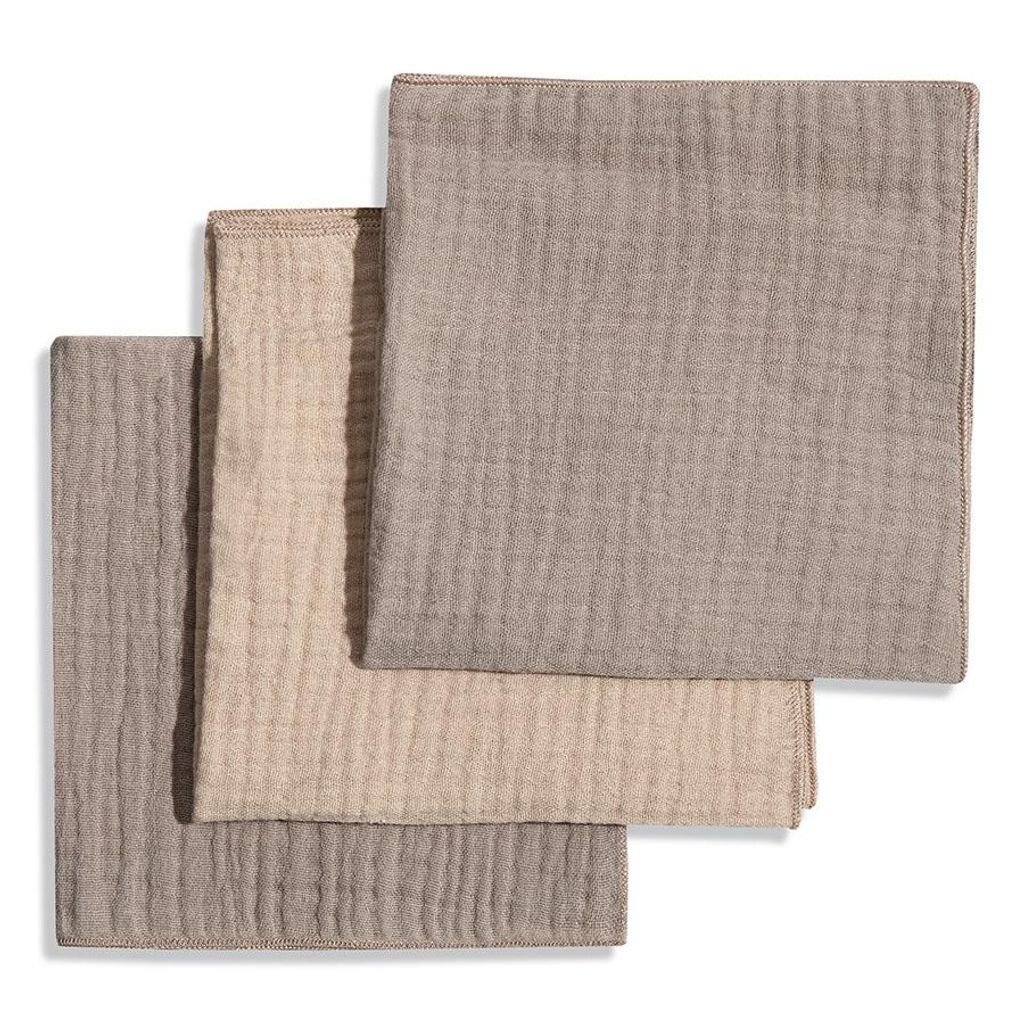 DOLCE SONNO 3Pack Babywindeln aus Baumwoll-Musselin PREMIUM 30x30 cm – MIX09