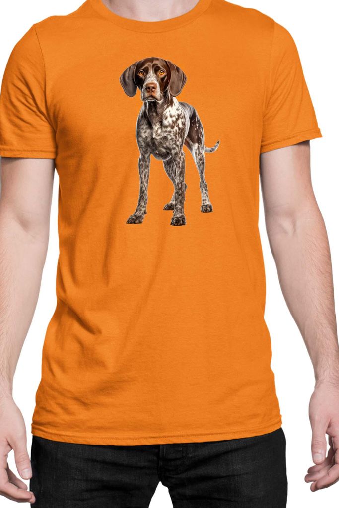 Herren T-Shirt Dogs Breeds German Shorthaired Pointer Dog Breed 006, Man L / Orange