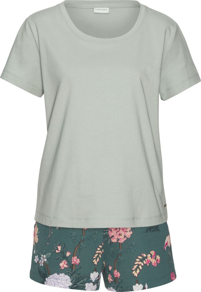 LASCANA Shorty grün-geblühmt Größe 32/34