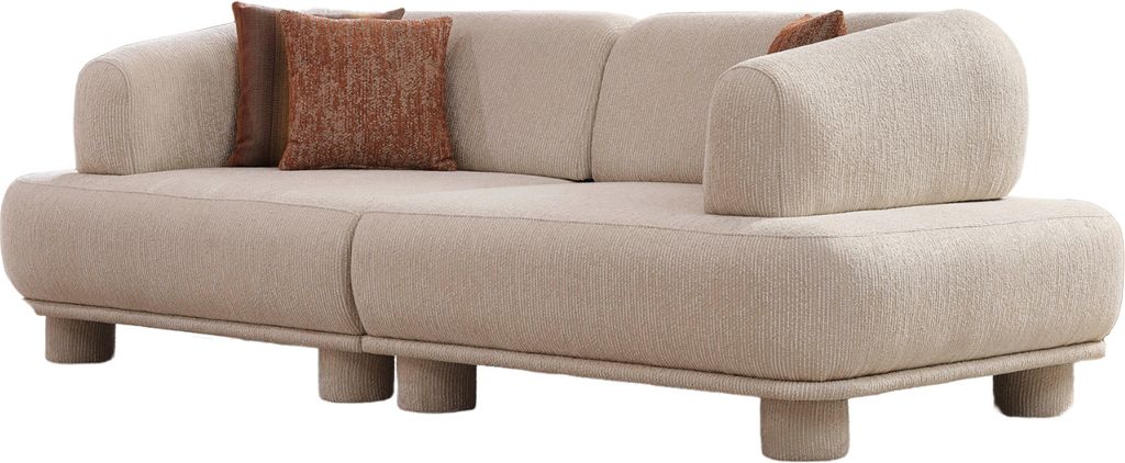 Villa Möbel Sofa Set Solano Farbe: Creme Stellvariante:2+2+1 mit Relax-/Bettfunktion durch verstellbare Rückenlehne