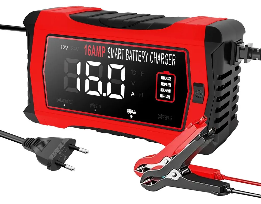Chargeur de batterie courant réglable 10A 16A avec prise UE standard