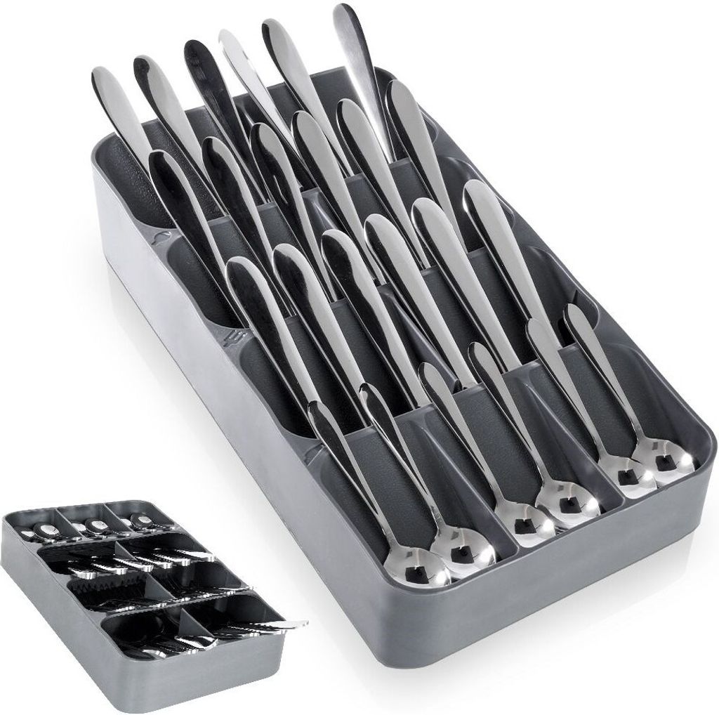 Vilde Schubladeneinsatz | Schubladen-Organizer für die Küche | Besteckkasten für Löffel Messer Gabel weiß aus Kunststoff