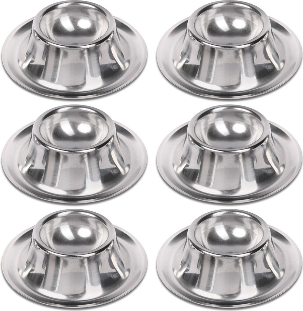 Schramm® 6 Stück Edelstahl Eierbecher Eierhalter stapelbar Produktbild 