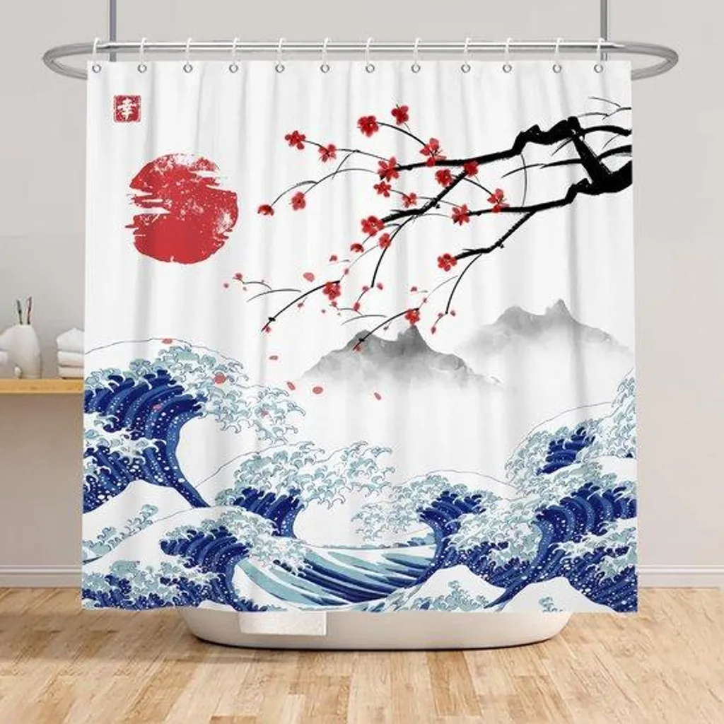 Rideau de douche 183 cm contre la moisissure polyester imperméable