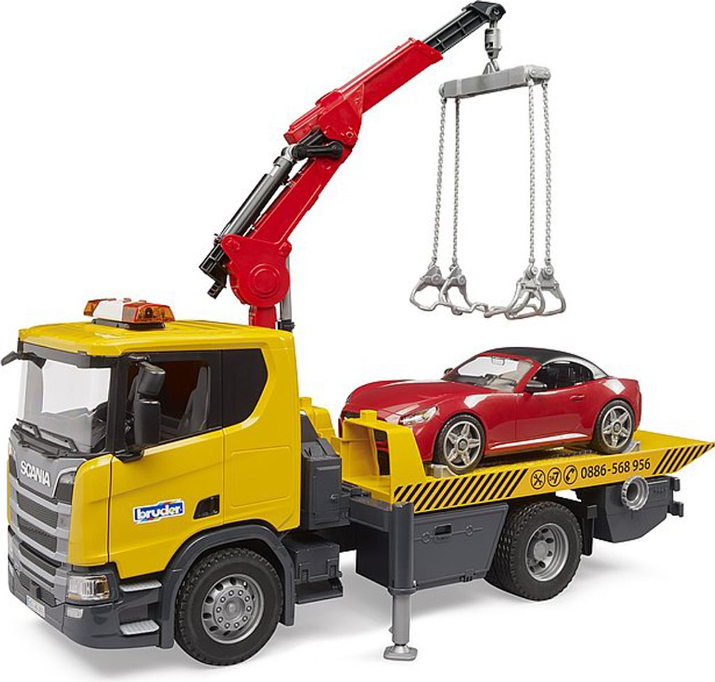 Bruder Scania Super 560R Tow Truck s Bruder Roadster Obrázek produktu 3