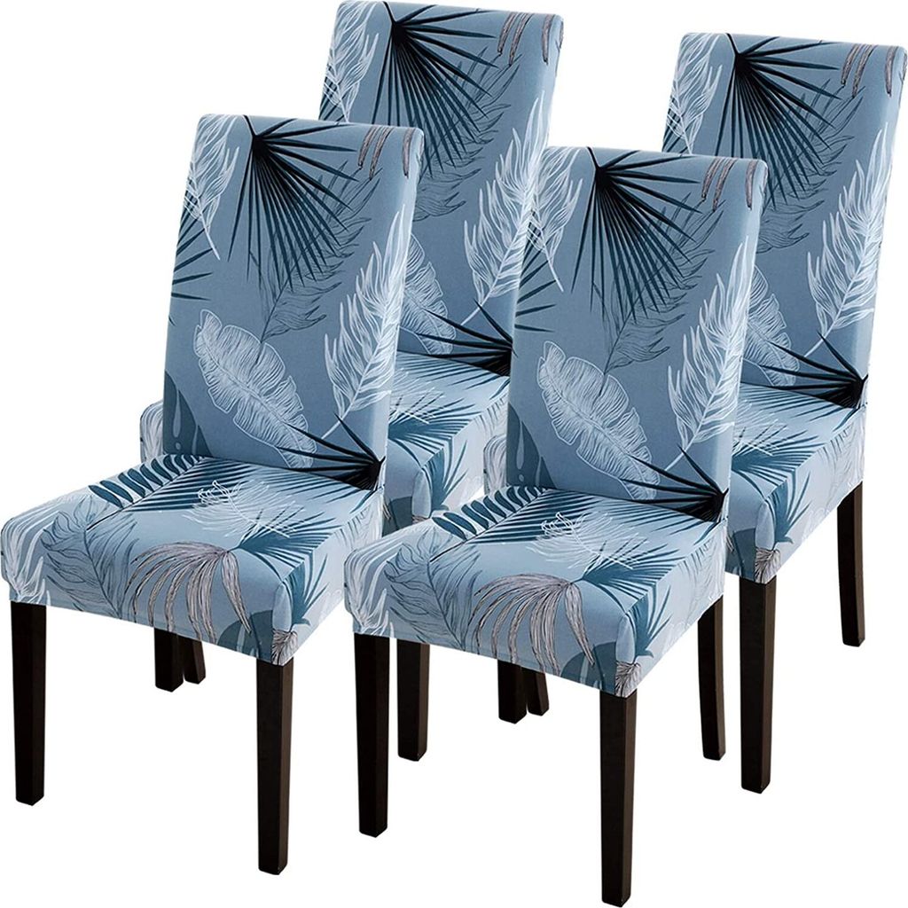 4 Stück Stuhlhussen Stretch Stuhlbezug elastische Moderne Husse Dekoration Stuhlüberzug für Universelle Passform