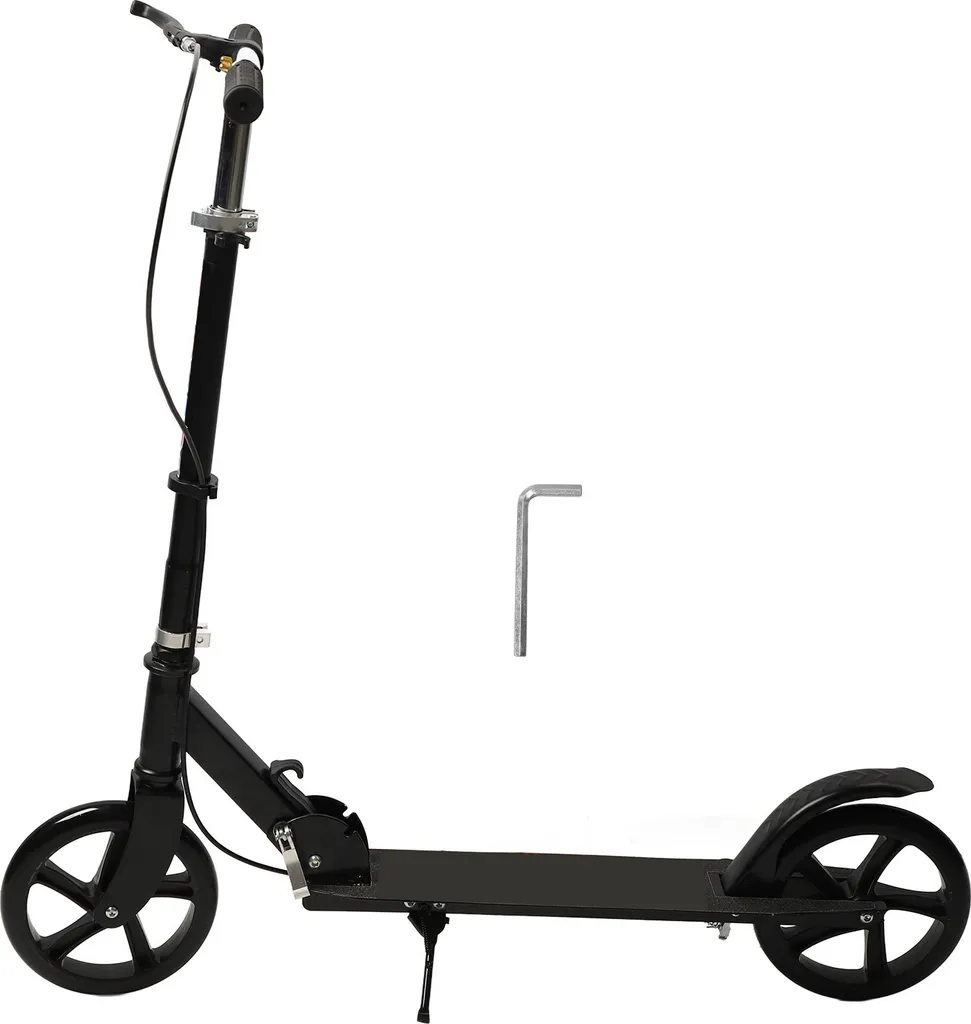 Trottinette à frein à main avec guidon ajustable - Modèle pliable Noir Pro