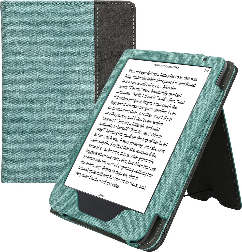 kwmobile Hülle kompatibel mit Kobo Clara BW / Clara Colour / Tolino Shine (5) / Shine Color Hülle - Flip Case mit Handschlaufe - Kunstleder Cover -