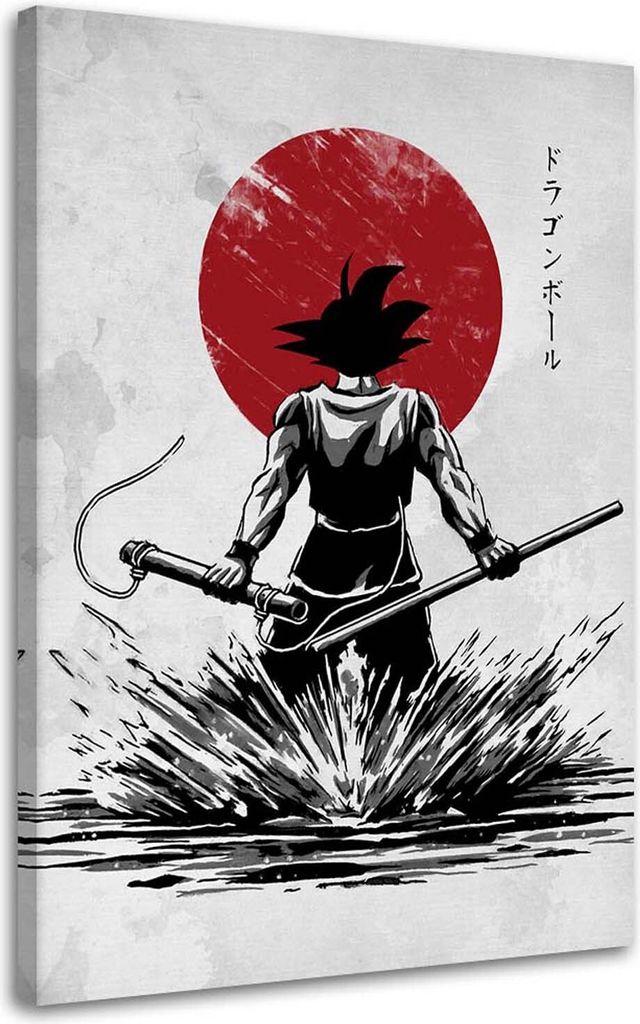 Leinwandbild anime-manga-samurai 60x90 cm Feeby rot wandbild bereit zum aufhängen