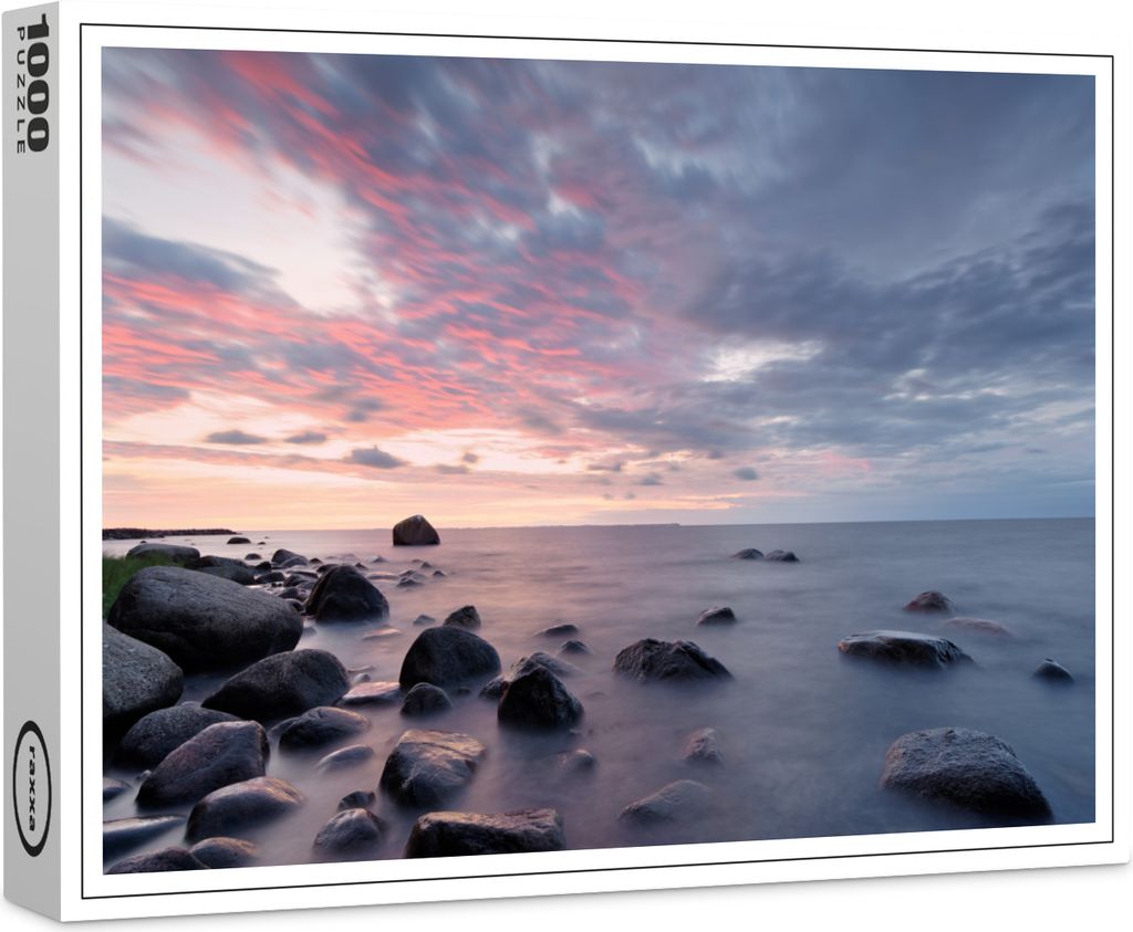 raxxa Premium-Puzzle "Abendlicht am Steinstrand an der Ostsee", 1000 Teile