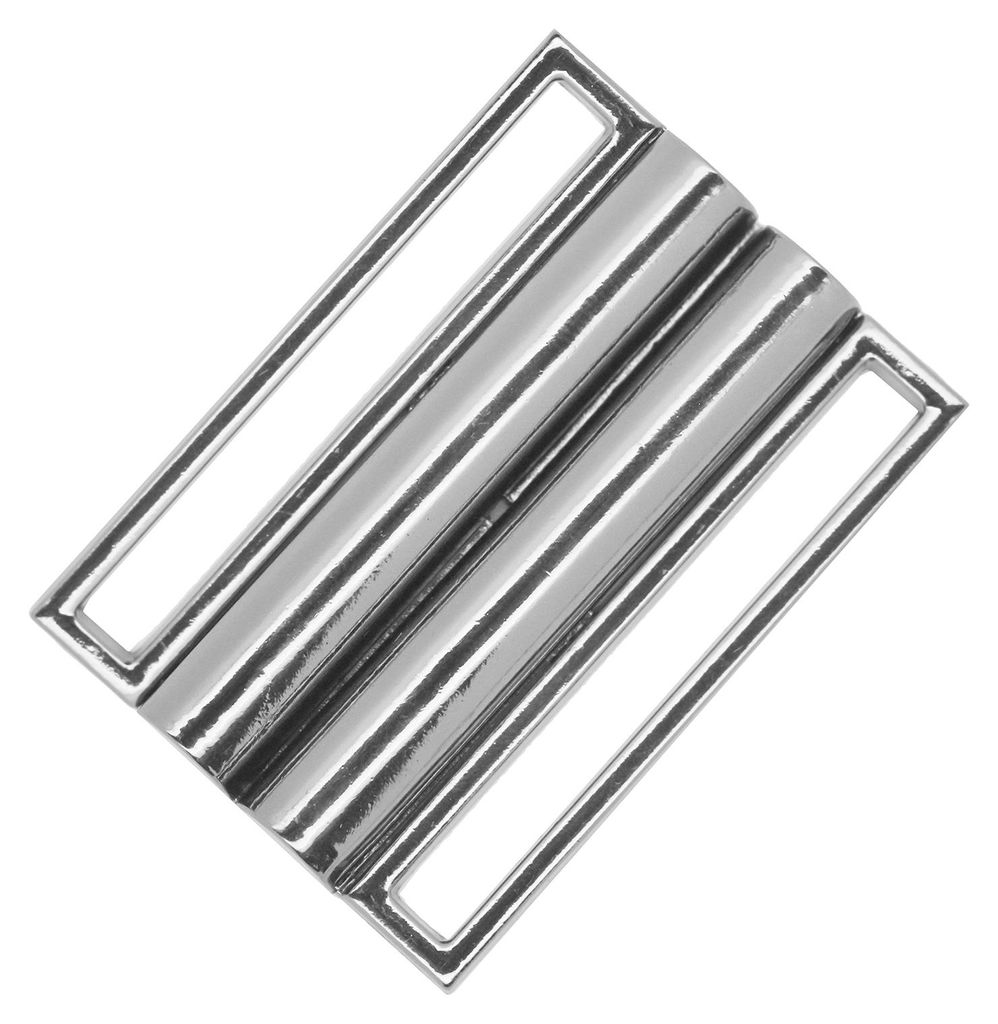 1 Metall Gurt Schnalle Breite 50mm, silber - Schließe Klick Verschluss