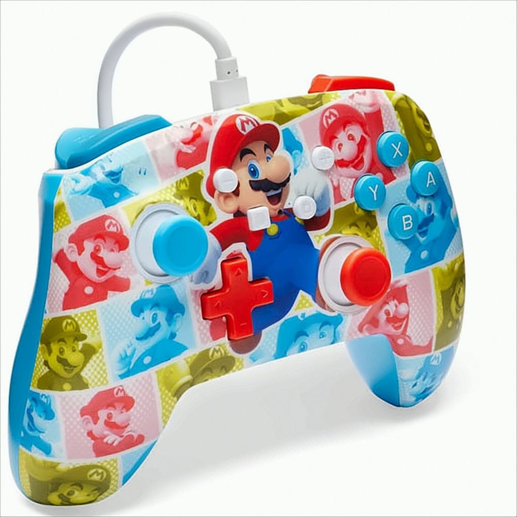 PowerA Verbesserter kabelgebundener Controller für Nintendo Switch, Mario-Heldenrolle