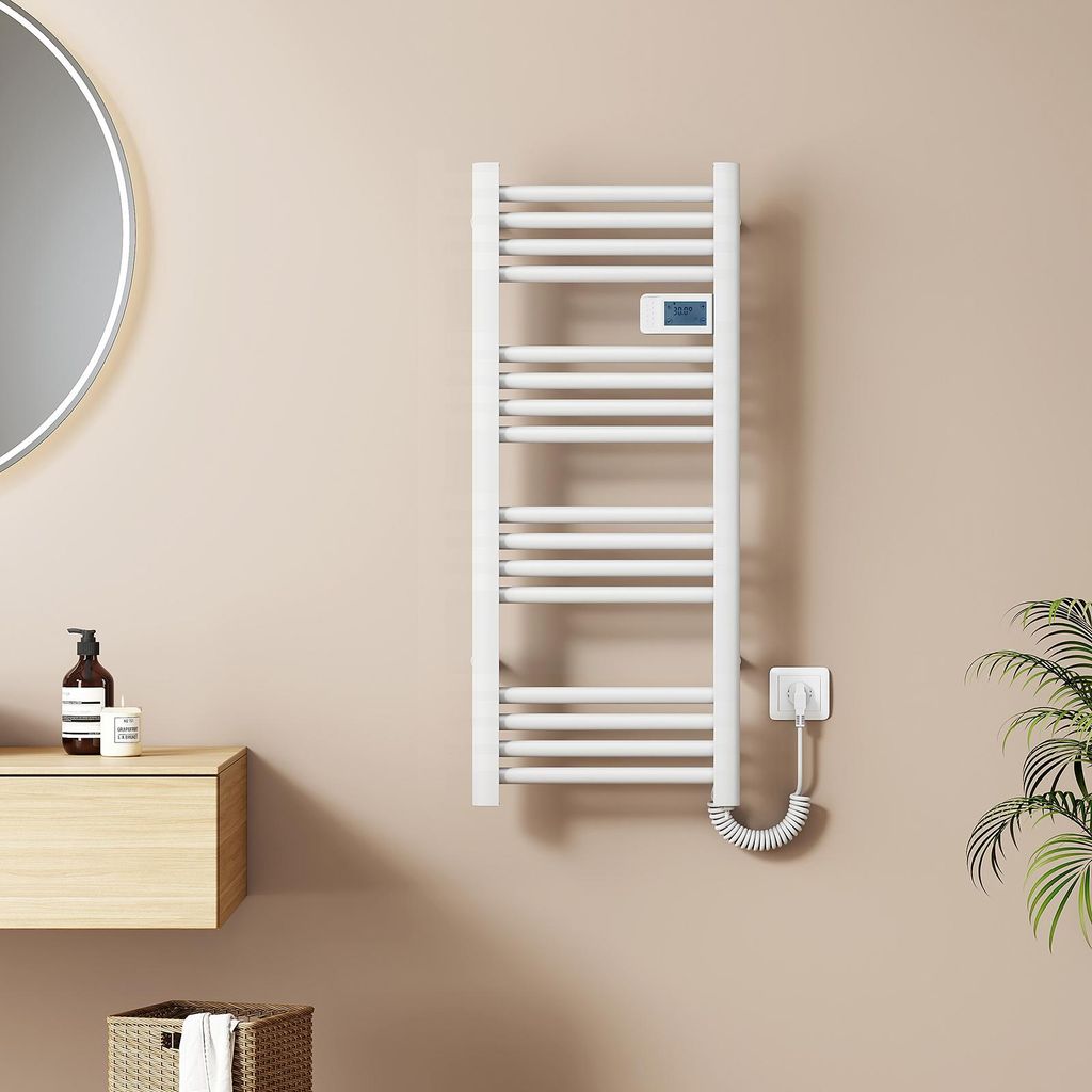 EMKE Scaldasalviette elettrico 960x400 mm, 300W bianco con Immagine del prodotto 