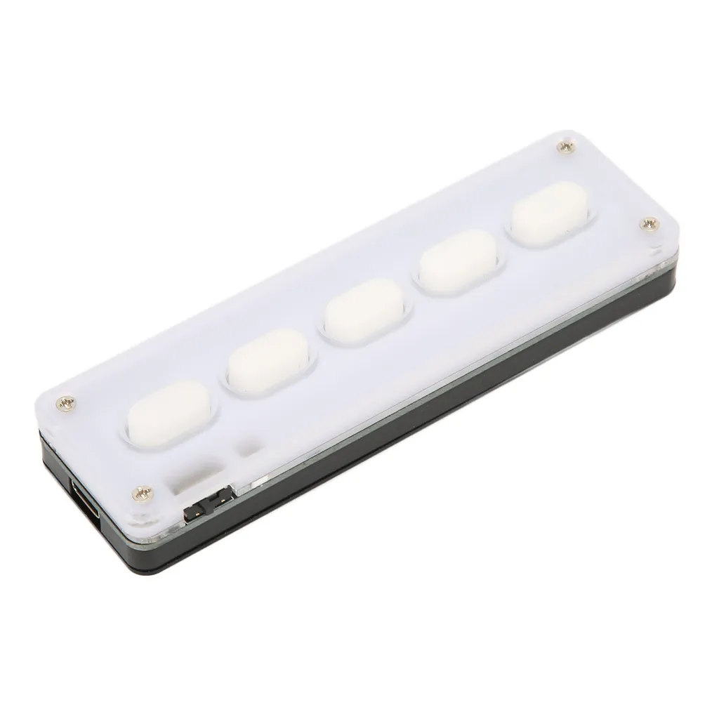 Mini Clavier Programmable 5 Touches USB et Bluetooth Blanc Silencieux