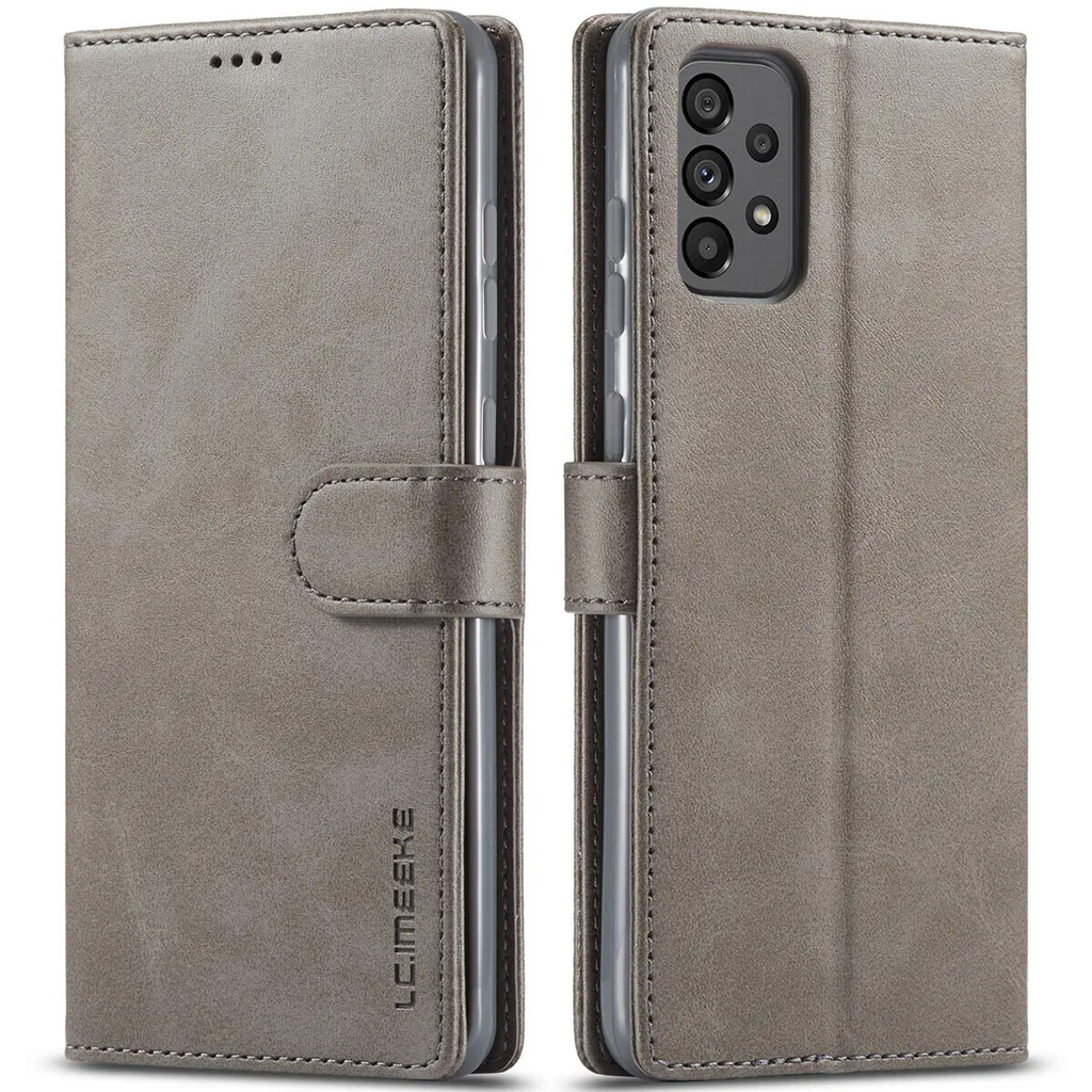 Custodia Samsung Galaxy A33 5G Pelle Grey: Flip Case con Supporto