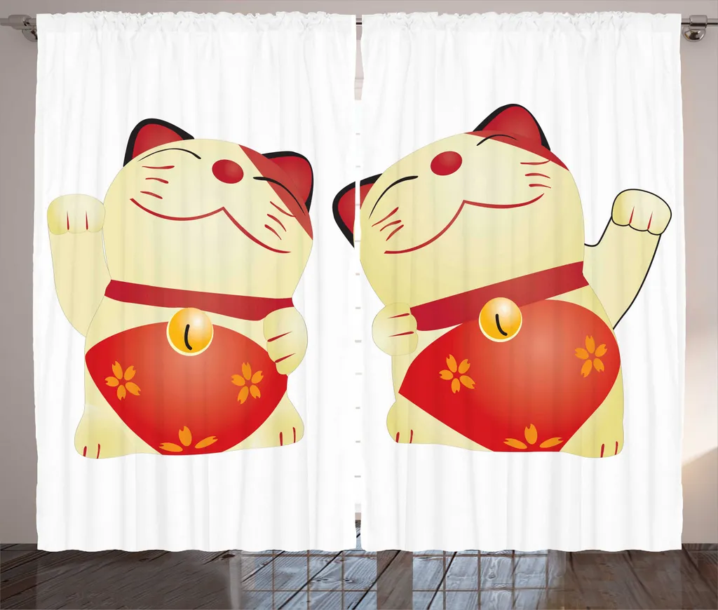 Rideau occultant léger Chat japonais pour préserver votre intimité