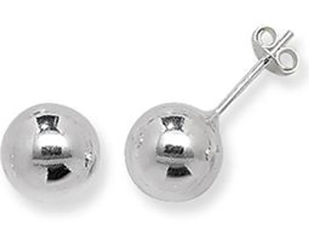 Boucles d'oreilles 10mm Argent 925 finition brillante tige de confort