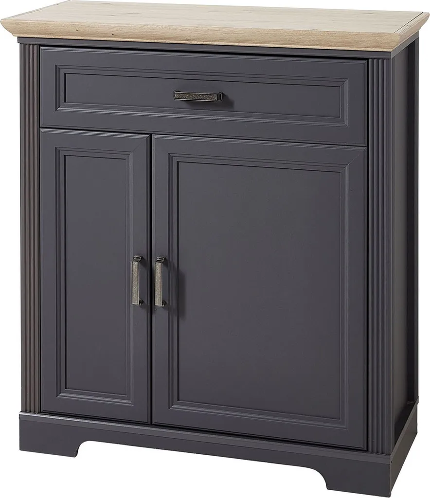 Armoire à chaussures Jasmin graphite, buffet de rangement entrée 102cm