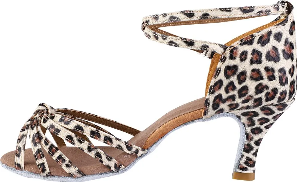 Scarpe da ballo morbide e comode, scarpe da ballo alla moda per donne, modello leopardato, numero 36 - 5