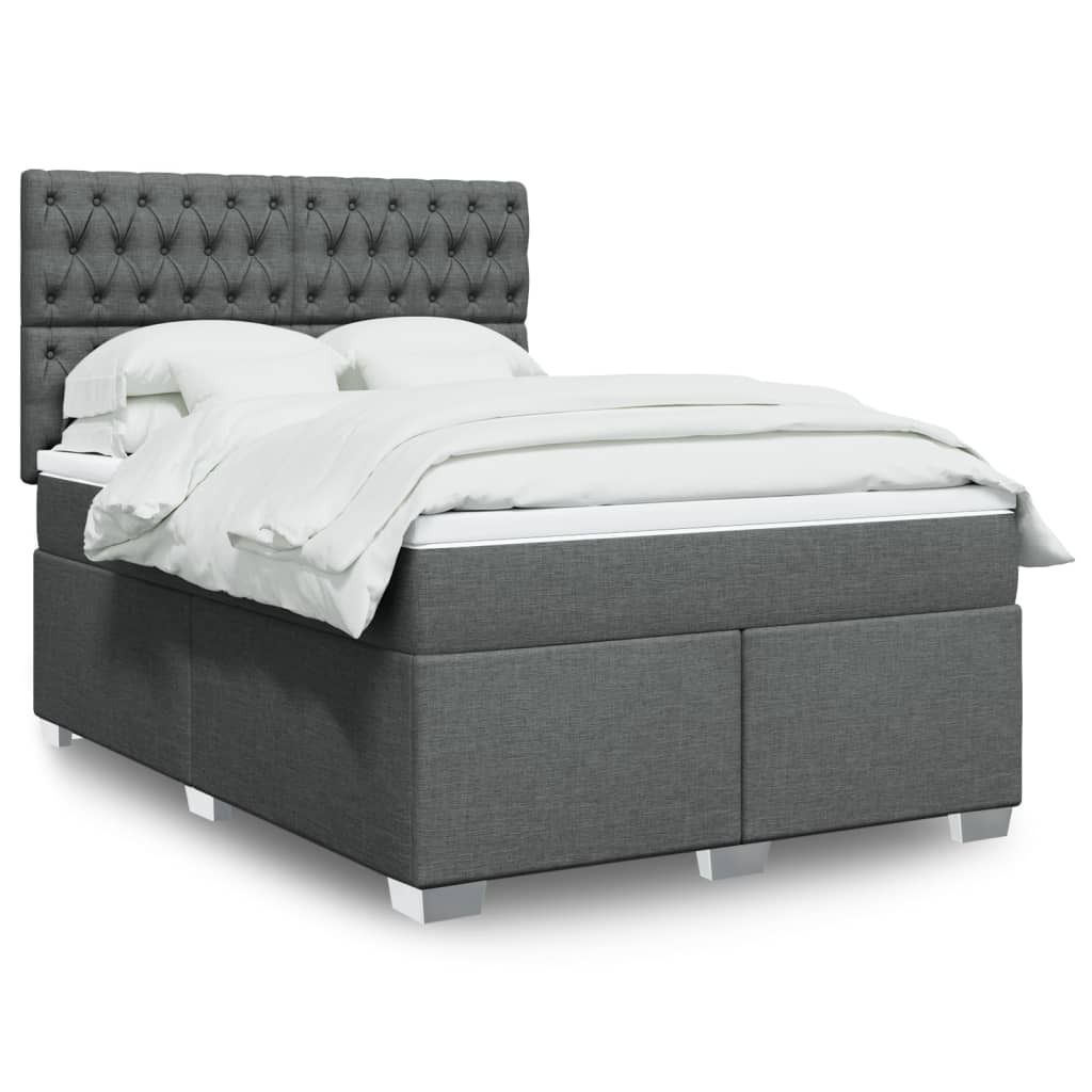 Maison Exclusive - Boxspringbett mit Matratze Dunkelgrau 140x190 cm Stoff
