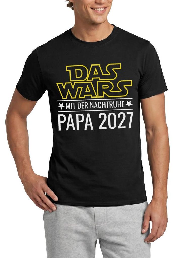 Spreadshirt Das Wars Mit Der Nachtruhe Papa 2027 Männer T-Shirt, XL, Schwarz