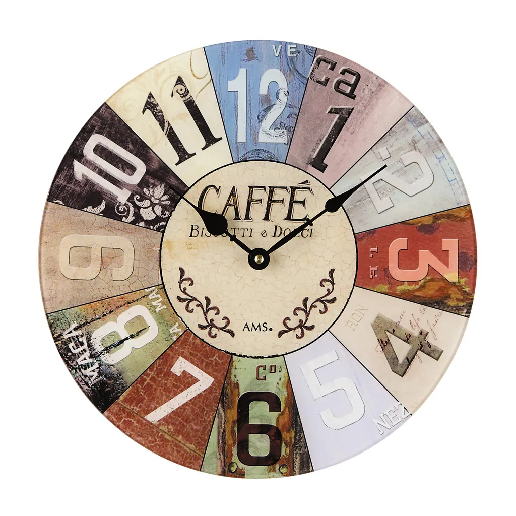 Horloge AMS 9424 multicolore lisible et silencieuse pour tout mur