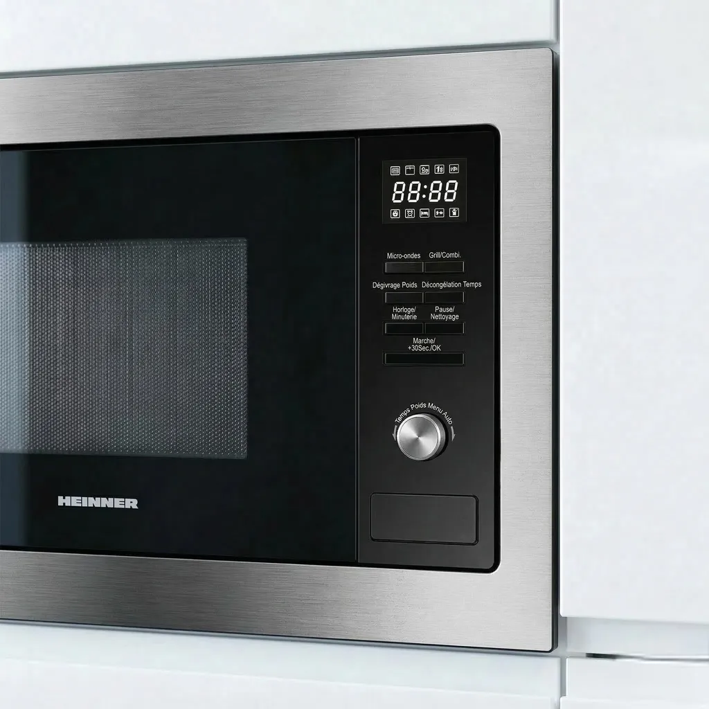 Four Micro-ondes Combiné Grill Encastrable 25L Heinner Argent et Noir - 4