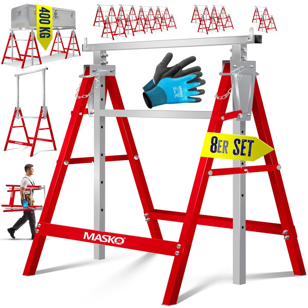 MASKO® Teleskop-Arbeitsbock Untergestell | Klappbock max. Produktbild 