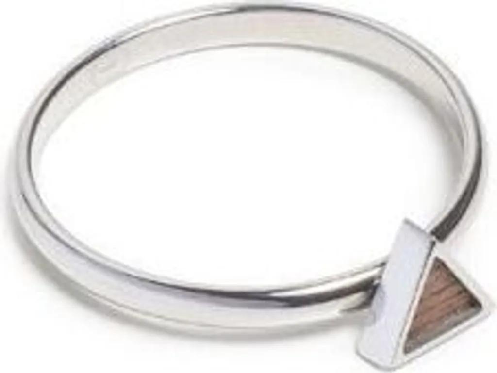Bague Anti-Allergique Argent et Bois - BeWooden Triangle 55 Noir Confort