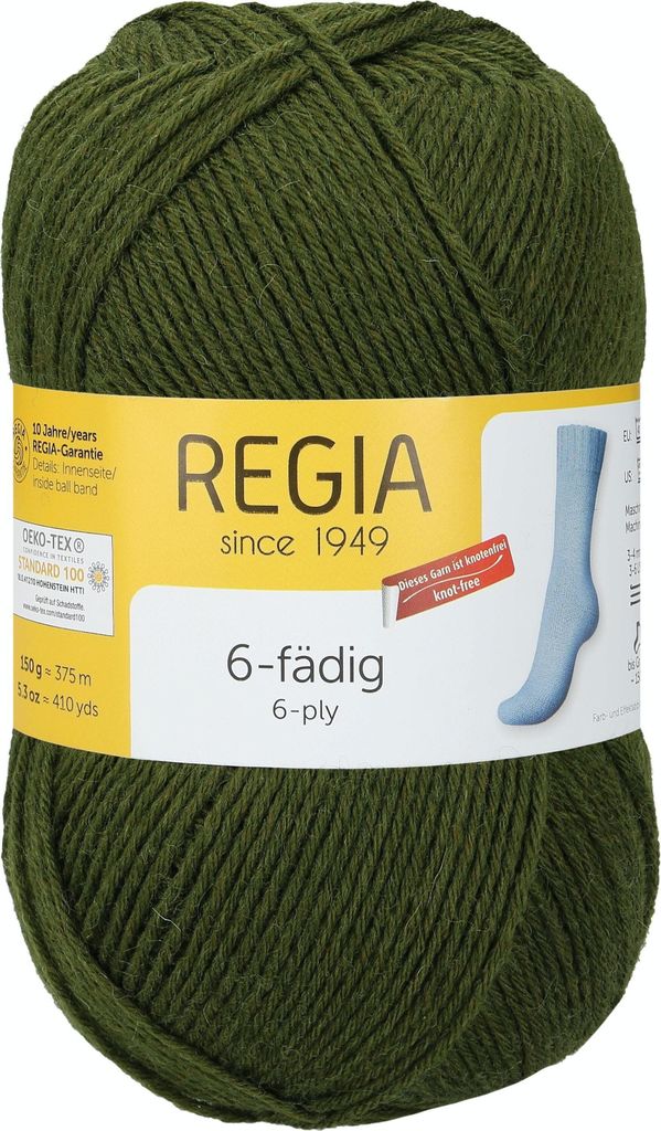 Schachenmayr REGIA 6-fädig Uni, 150g Moos Handstrickgarne