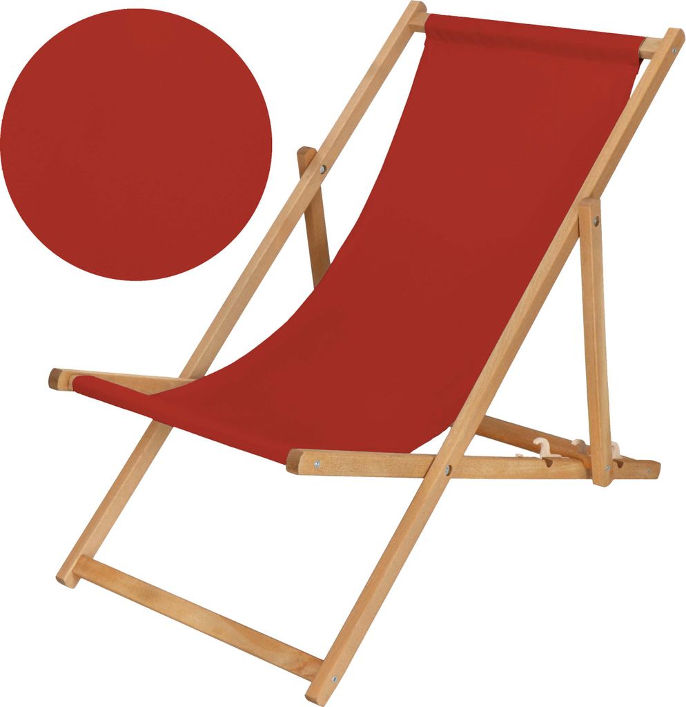 Springos Liegestuhl Gartenliege aus Holz imprägniert klappbar Relaxliege für Garten und Balkon mit Sicherheitssystem