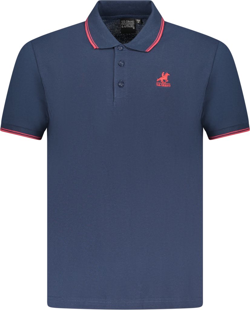 Stilvolles Herren Kurzarm-Poloshirt in Blau mit Stickerei und Details