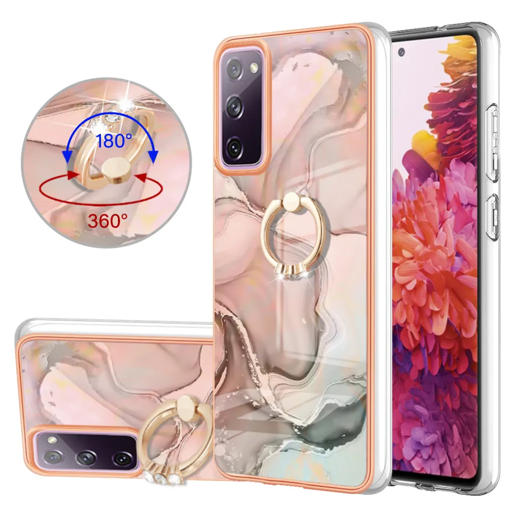 Custodia Samsung S20 FE 5G 2022 Silicone Crème con Anello Supporto