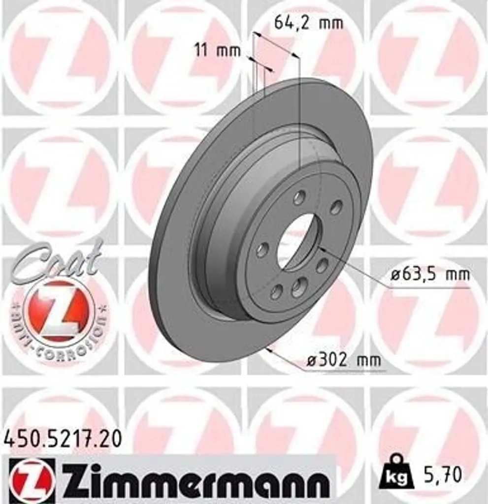 Disque de frein 450.5217.20 haute teneur en carbone pour Freelander 2