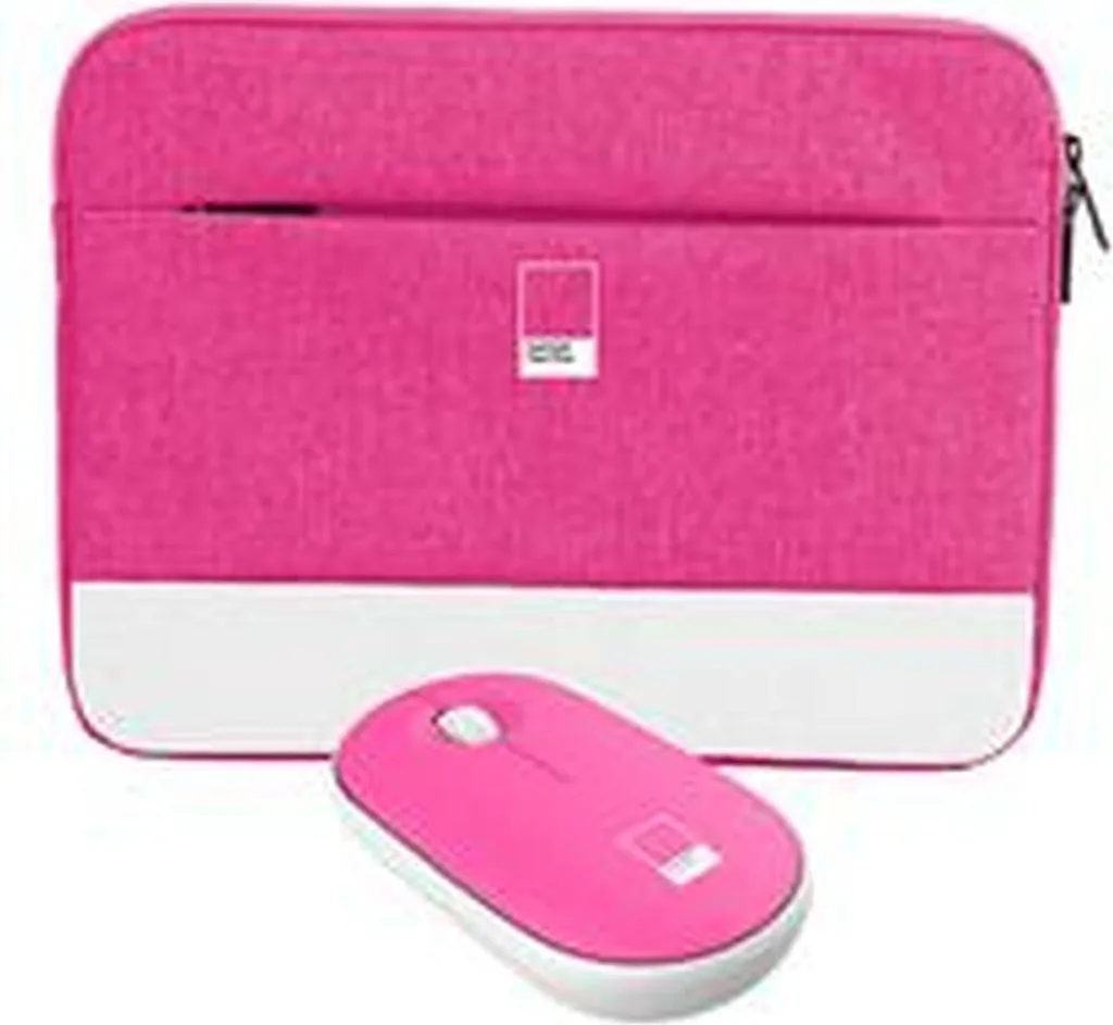 Sacoche pour Ordinateur 15.6 Pouces Rose avec Bandoulière Confortable