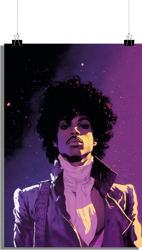 Musik Poster - Prince Poster - Musikikone Poster - Purple Poster - 61x91cm - Perfekt zum Einrahmen