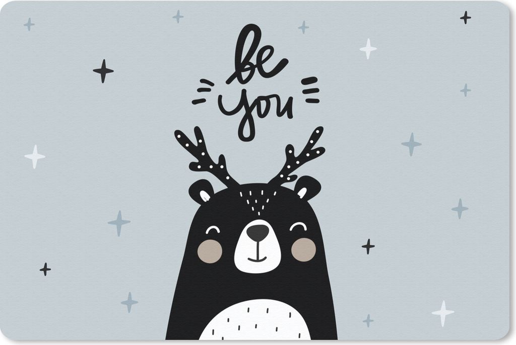 MuchoWow Schreibtischunterlage Zitate - Sei du selbst - Sprichwörter - Kinder - Baby 60x40 cm - XXL Mauspad - Großes Mauspad